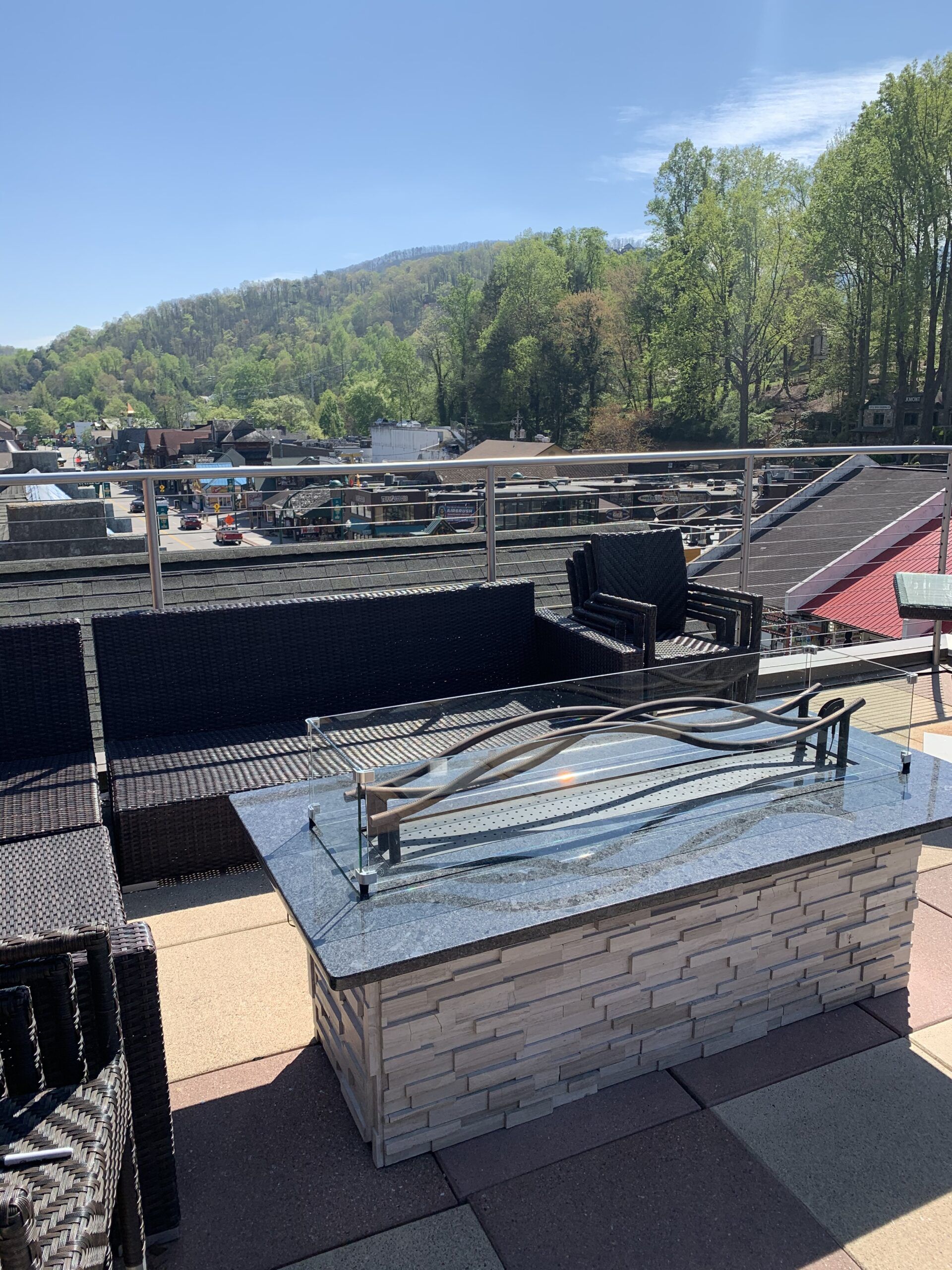 Granite, fire pit table for restaurant in gatlinburg